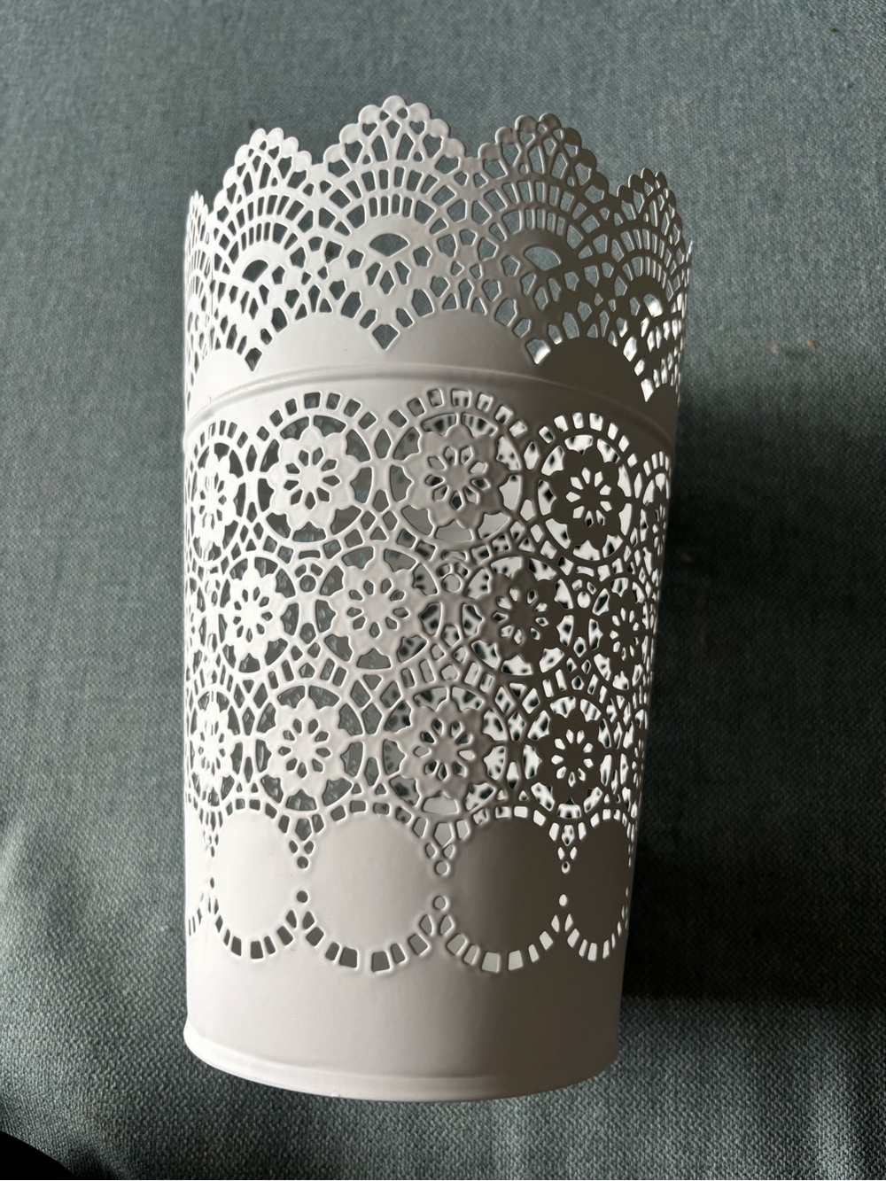 IKEA White Lace Metal Decorative Vase - Home Accents